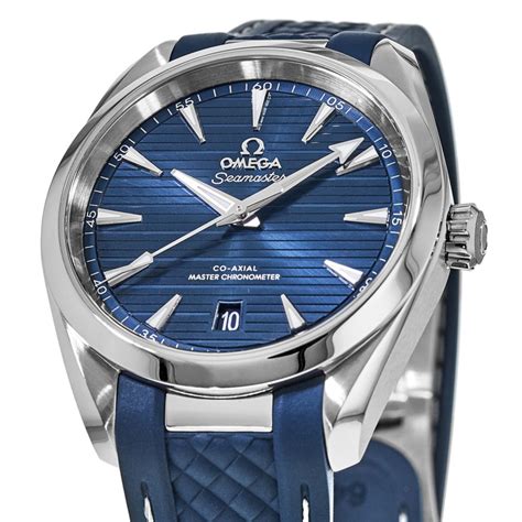 omega aqua terra 38mm blue leather strap|omega seamaster aqua terra diamond.